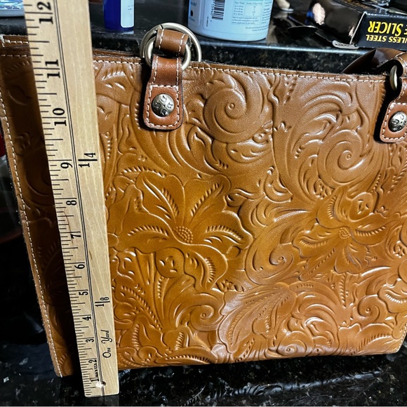 Patricia Nash Brown Embossed Leather Bag - Picture 3 of 11